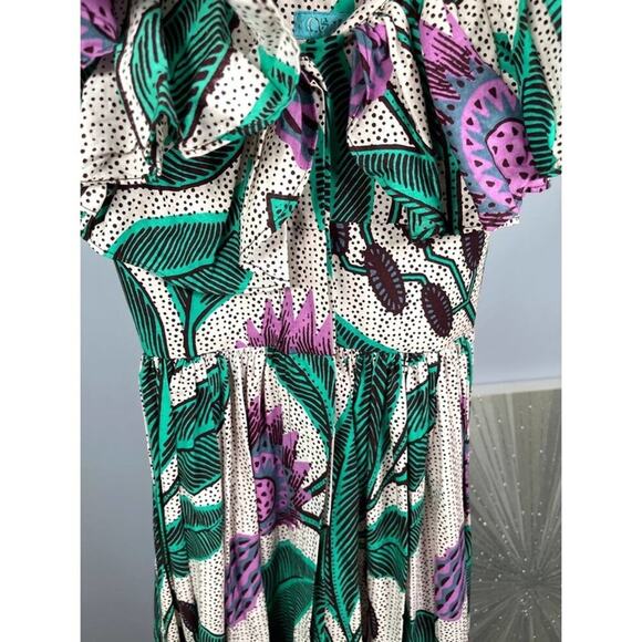 Sika Off the Shoulder Floral Printed Ruffle Maxi Dress Size 00 - Picture 7 of 14